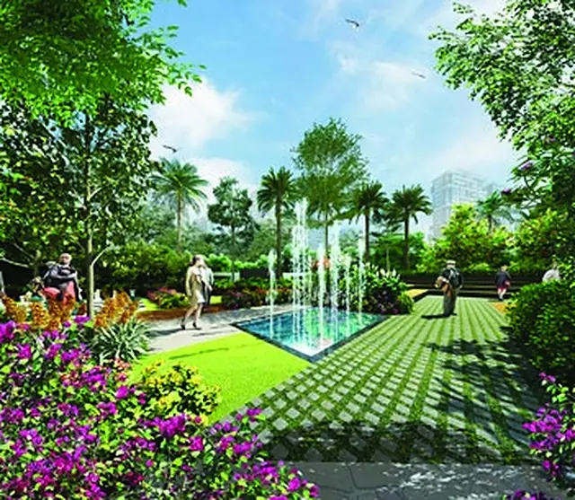 Flower Garden at Myhna Orchid, Gunjur Varthur Road, Bengaluru
