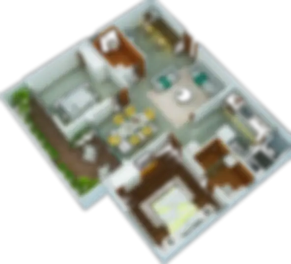 2 BHK + Study floor plan preview, 1,290 sq.ft saleable area, Myhna Orchid Gunjur Varthur Road